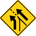 Added left lane (entering roadway) road sign (MUTCD W4-6L)