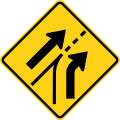 Added right lane (entering roadway) road sign (MUTCD W4-6R)