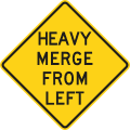 Heavy merge from left road sign (MUTCD W4-7L)