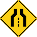 Single lane transition road sign (MUTCD W4-8)