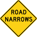 Road narrows road sign (MUTCD W5-1)