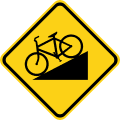 Hill (bicycle) road sign (MUTCD W7-5)