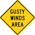 Gusty Winds Area road sign (MUTCD W8-21)