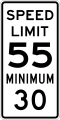 Combined speed limit road sign (MUTCD Speed_Limit_55_Minimum_30_sign)